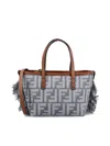 Fendi Chic Shoulder Bag With Fringe And Handles In Gray