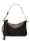 Fendi Jacquard Ff` Medium Flap Bag In Brown
