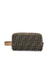 Fendi Beauty Case Small Ff Jacquard Beauty Case In Jacquard Ff Brown In Multi