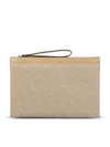 Fendi Ff Medium Flat Pouch In Neutral