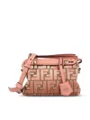 Fendi By The Way Soft Mini Ff Jacquard Velvet And Leather Shoulder Bag In Pink