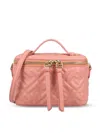 Fendi Women Vanity Leather Shoulder Bag With Ff Motif In Pink