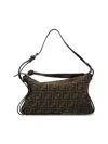 Fendi Brown Ff Jacquard Fabric Bag In Brown