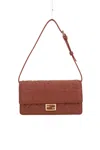 Fendi Sienna Leather Baguette Mini Bag In Pink