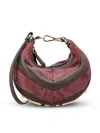 Fendi Mini-bag In Leather And Suede With Two-tone Inlay In Brown