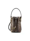 Fendi Drawstring-closure Leopard-print Bucket Bag In Brown