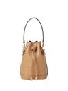 Fendi Mon Tresor Mini Leather Bucket Bag In Brown