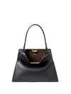 Fendi Medium Way Leather Shoulder Bag In Black
