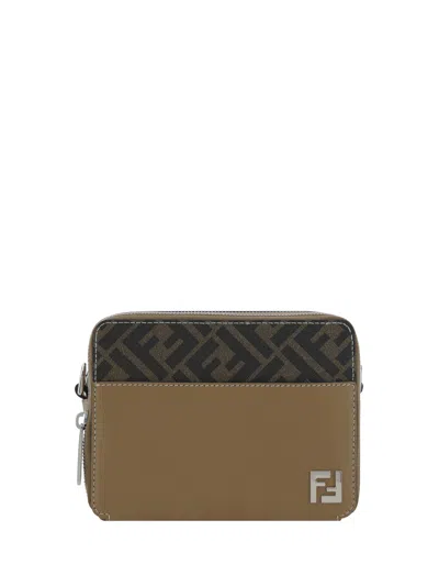 Fendi Camera Case Organizer Squared Ff Crossbody Bags Multicolor In Brown