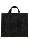 Fendi Structured Monogram Tote Bag With Detachable Strap In Black