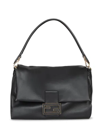 Fendi Mamma Baguette Drawstring Shoulder Bag In Black