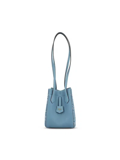Fendi Women Origami Mini Leather And Denim-effect Ff