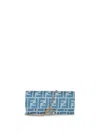 Fendi Women Wallet On Chain Baguette With Shoulder Strap With All-over Ff Motif In Blue