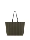 Fendi Striped Cotton Tote Roll Shoulder Bag In Brown