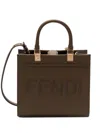 Fendi Mini Sunshine Handbag In Brown