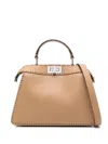 Fendi Peekaboo Iseeu Small Leather Handbag In Brown