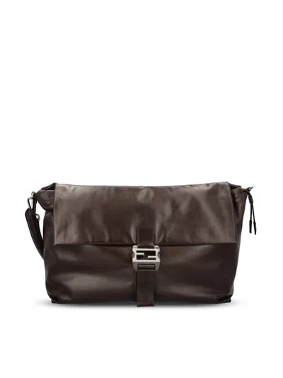 Fendi Brown Calf Leather Bos Taurus Shoulder Bag
