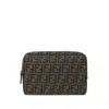 Fendi Medium Vanity Case With Central Zippered Compartment In Brown