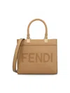 Fendi Sunshine Lace Up Logo Small Top Handle Bag In Cappuccino+os