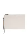 Fendi Logo Plaque Zipped Pouch In Latte-sabbia-p
