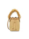 Fendi Women's Mini Mon Tresor Paglia Ff/vit In Natur+honey Sc+os