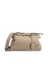 Fendi Dove Gray Selleria Mini-bag With 156 Hand-sewn Topstitches In Rope+palladium