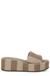 Fendi Sunshine Denim-effect Jacquard Flatform Slides