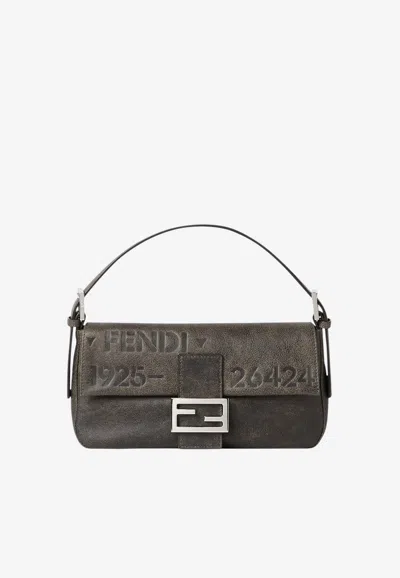 Fendi Baguette 26424 Vintage Leather Shoulder Bag In Brown