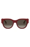 Fendi Baguette Sunglasses In Shiny Red/gradient Brown
