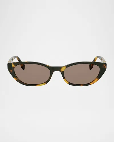 Fendi Baguette 54mm Acetate Cat-eye Sunglasses In Brown
