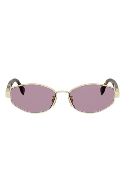 Fendi Baguette 56mm Geometric Sunglasses In Orange