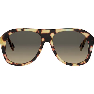 Fendi Baguette 57mm Gradient Square Sunglasses In Neutral