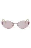 Fendi Baguette 74mm Oversize Geometric Sunglasses In Multi