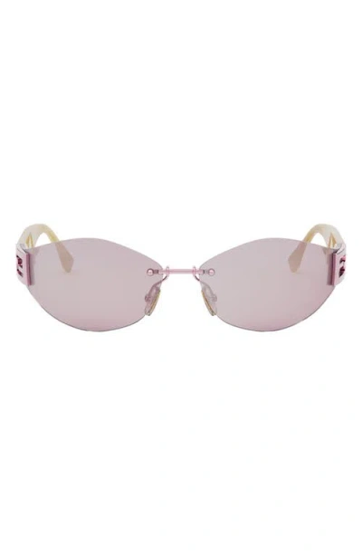 Fendi Baguette 74mm Oversize Geometric Sunglasses In Multi
