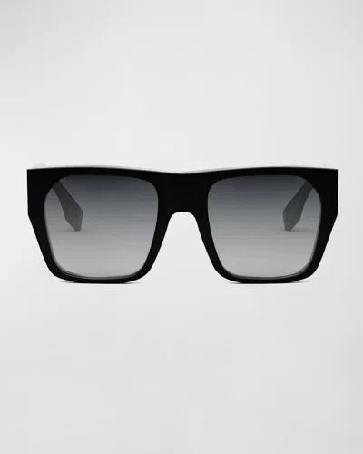Fendi Baguette Acetate Shields Sunglasses In Black