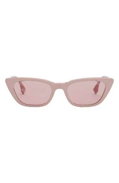 Fendi ' Baguette Anniversary 53mm Cat Eye Sunglasses In Shiny Pink/solid Pink