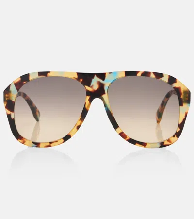 Fendi Baguette® Aviator Sunglasses In Brown