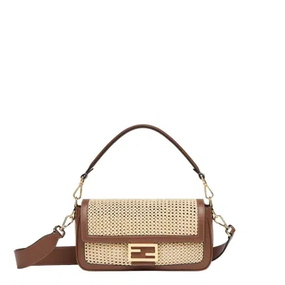 Fendi Mini Handbaguette Shoulder Bag In Nude