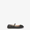 Fendi Women Ballerina With Ff Baguette Pattern In Black