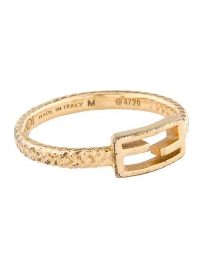 Pre-owned Fendi Baguette Band Ring In Multi