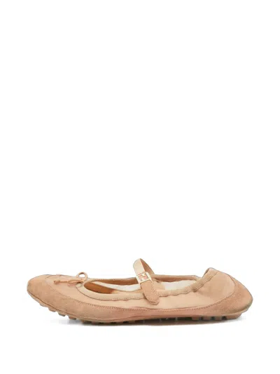 Pre-owned Fendi Baguette Bow Ballet Flats In Pink