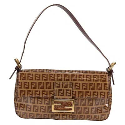 Pre-owned Fendi Baguette Brown Canvas Shoulder Bag ()