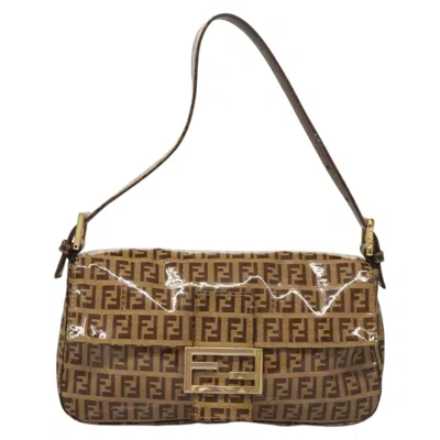 Pre-owned Fendi Baguette Brown Canvas Shoulder Bag ()