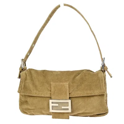 Fendi Baguette Brown Synthetic Shoulder Bag ()