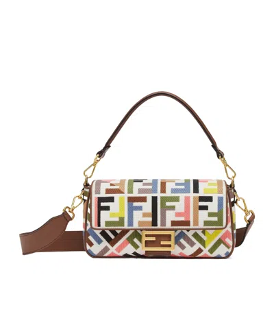 FENDI BAGUETTE CANVAS SHOULDER BAG
