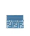 Fendi Baguette Card Holder In Blue