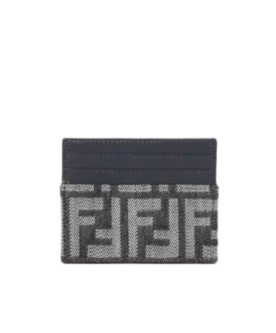 Fendi Baguette Card Case In Gray