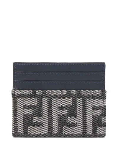 Fendi Baguette Card Case In Blue