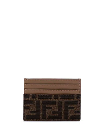 Fendi Baguette Card Case In Brown