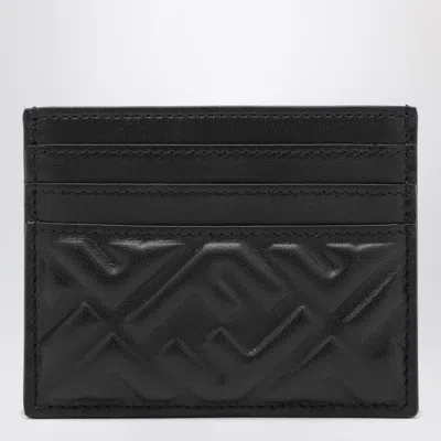 Fendi Baguette Card Case In Black Nappa Leather Women